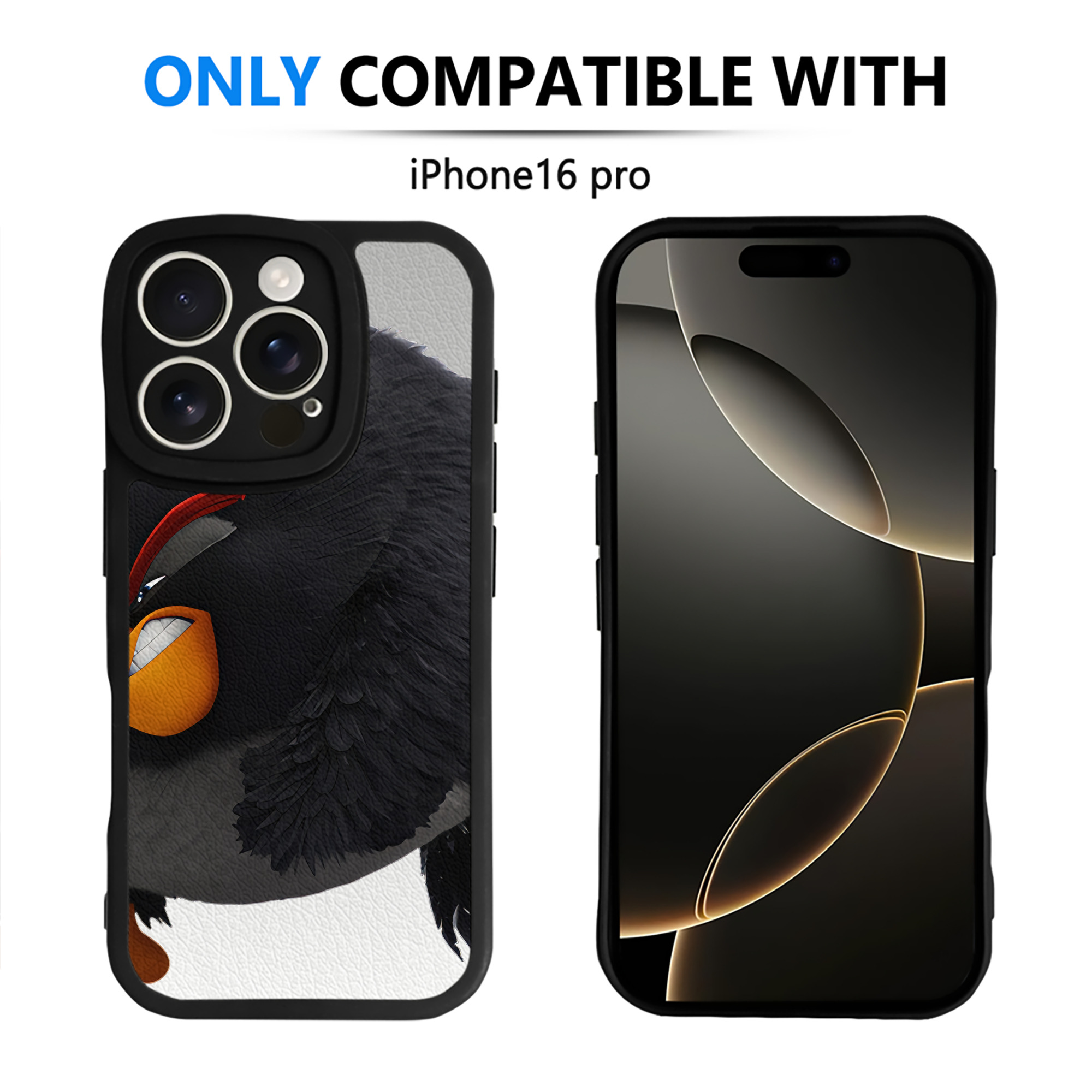 （画像用） Angry Birds アングリーバード 【iPhone 16シリーズ対応】シリコンスマホケース（レザー調） 材質：シリコン